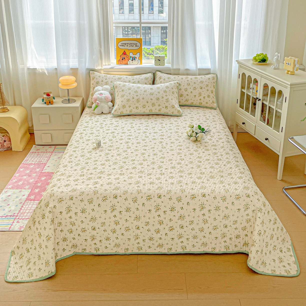 91家纺网 家纺一手货源 找家纺 恒尚居 2025新款莫代尔天丝夏季床盖印花夹棉床单三件套床褥垫-系列一 莫代尔-莫奈油画