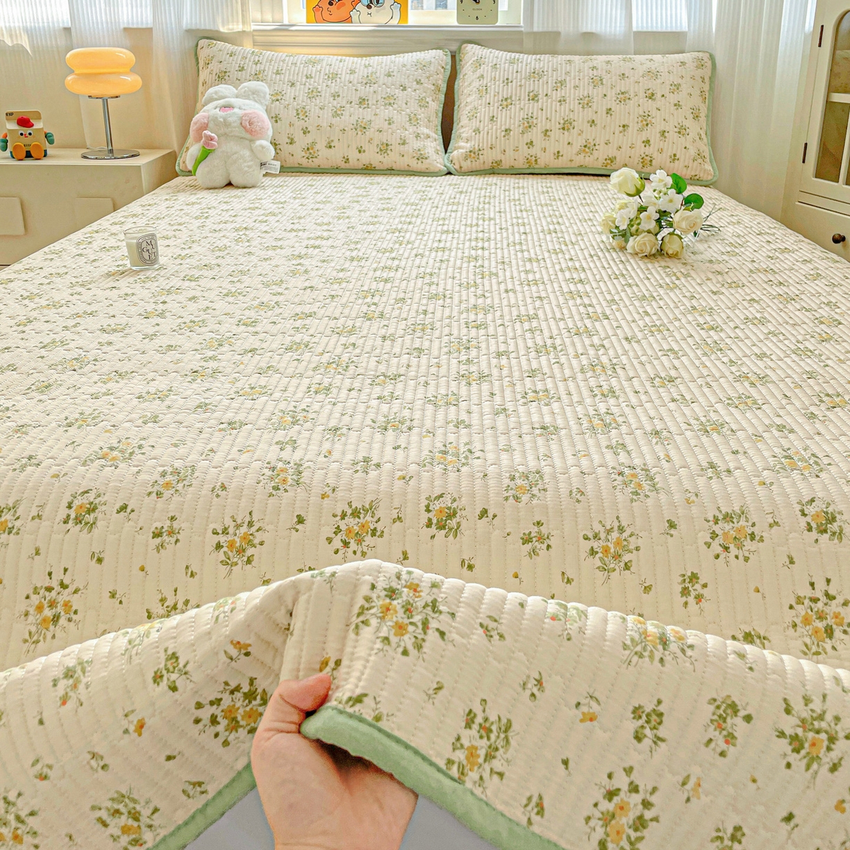 91家纺网 家纺一手货源 找家纺 恒尚居 2025新款莫代尔天丝夏季床盖印花夹棉床单三件套床褥垫-系列一 莫代尔-莫奈油画