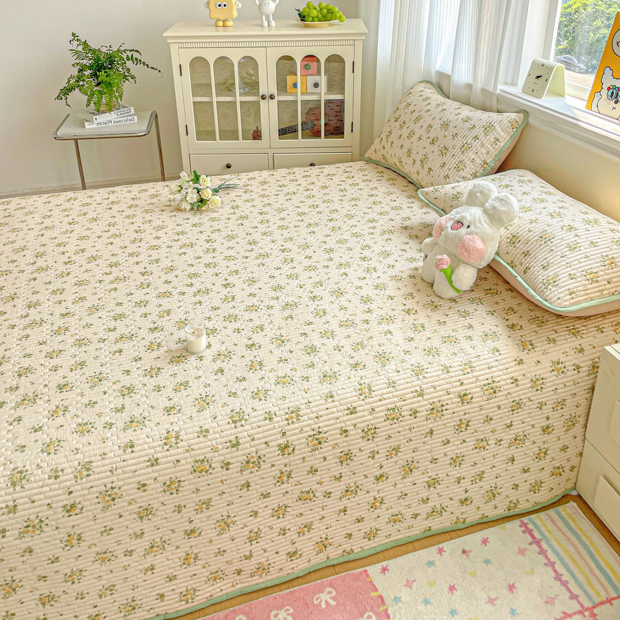 91家纺网 家纺一手货源 找家纺 恒尚居 2025新款莫代尔天丝夏季床盖印花夹棉床单三件套床褥垫-系列一 莫代尔-莫奈油画