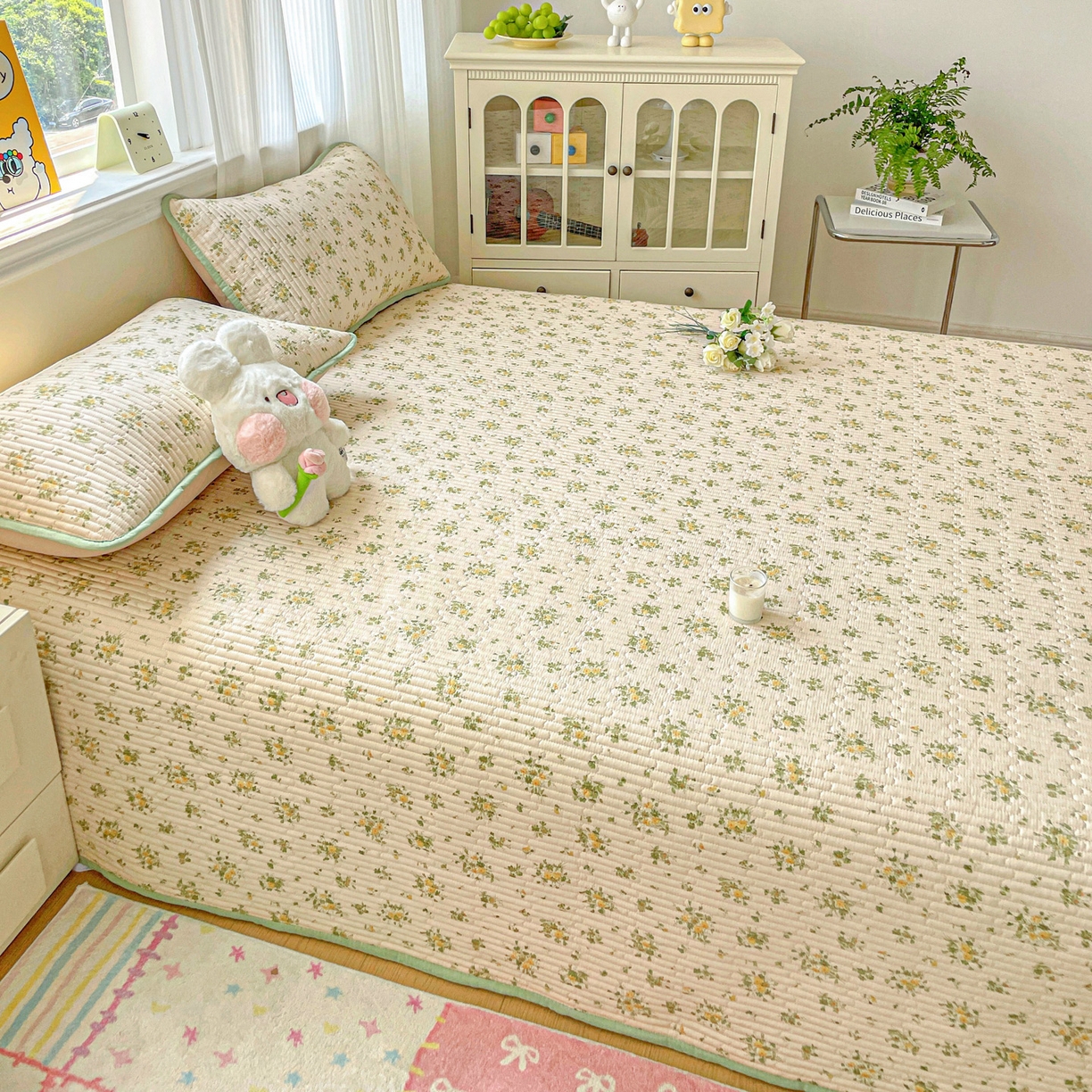 91家纺网 家纺一手货源 找家纺 恒尚居 2025新款莫代尔天丝夏季床盖印花夹棉床单三件套床褥垫-系列一 莫代尔-莫奈油画