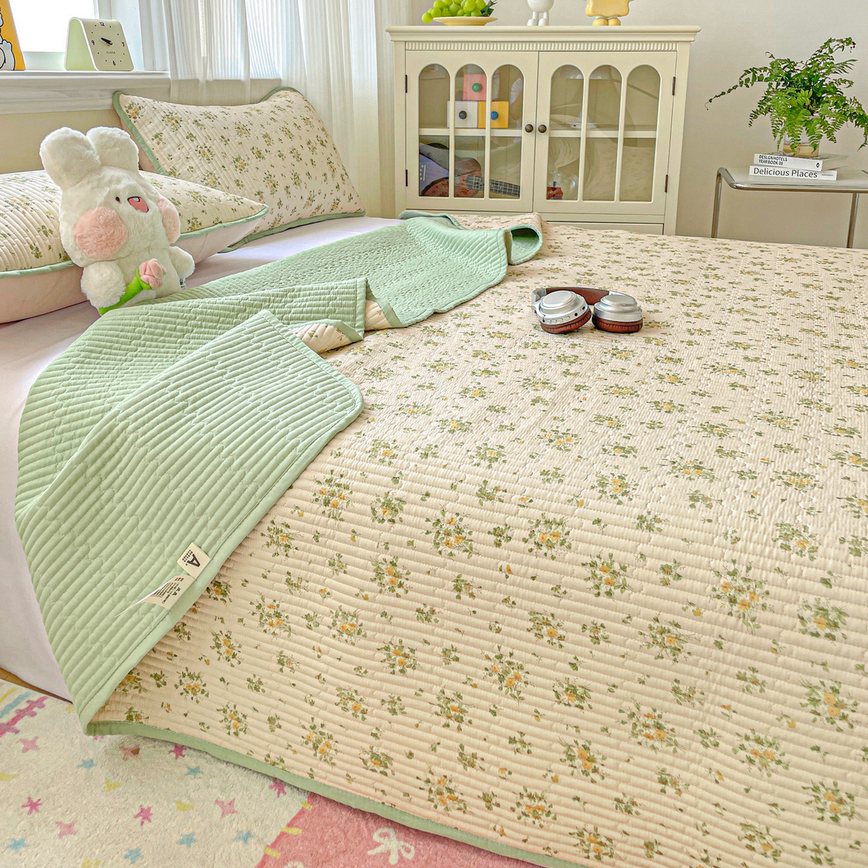 91家纺网 家纺一手货源 找家纺 恒尚居 2025新款莫代尔天丝夏季床盖印花夹棉床单三件套床褥垫-系列一 莫代尔-莫奈油画