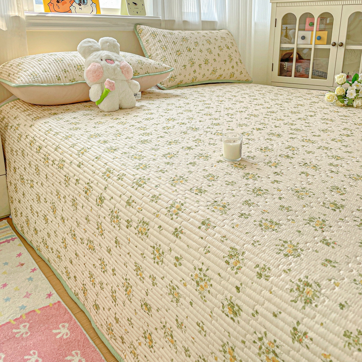 91家纺网 家纺一手货源 找家纺 恒尚居 2025新款莫代尔天丝夏季床盖印花夹棉床单三件套床褥垫-系列一 莫代尔-莫奈油画