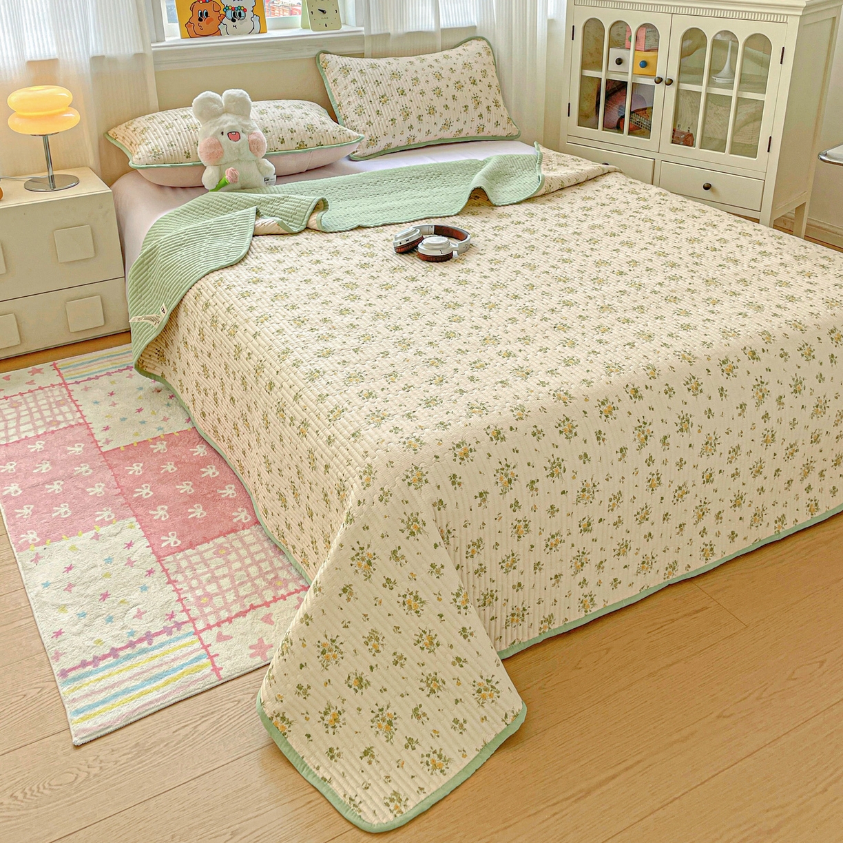 91家纺网 家纺一手货源 找家纺 恒尚居 2025新款莫代尔天丝夏季床盖印花夹棉床单三件套床褥垫-系列一 莫代尔-莫奈油画