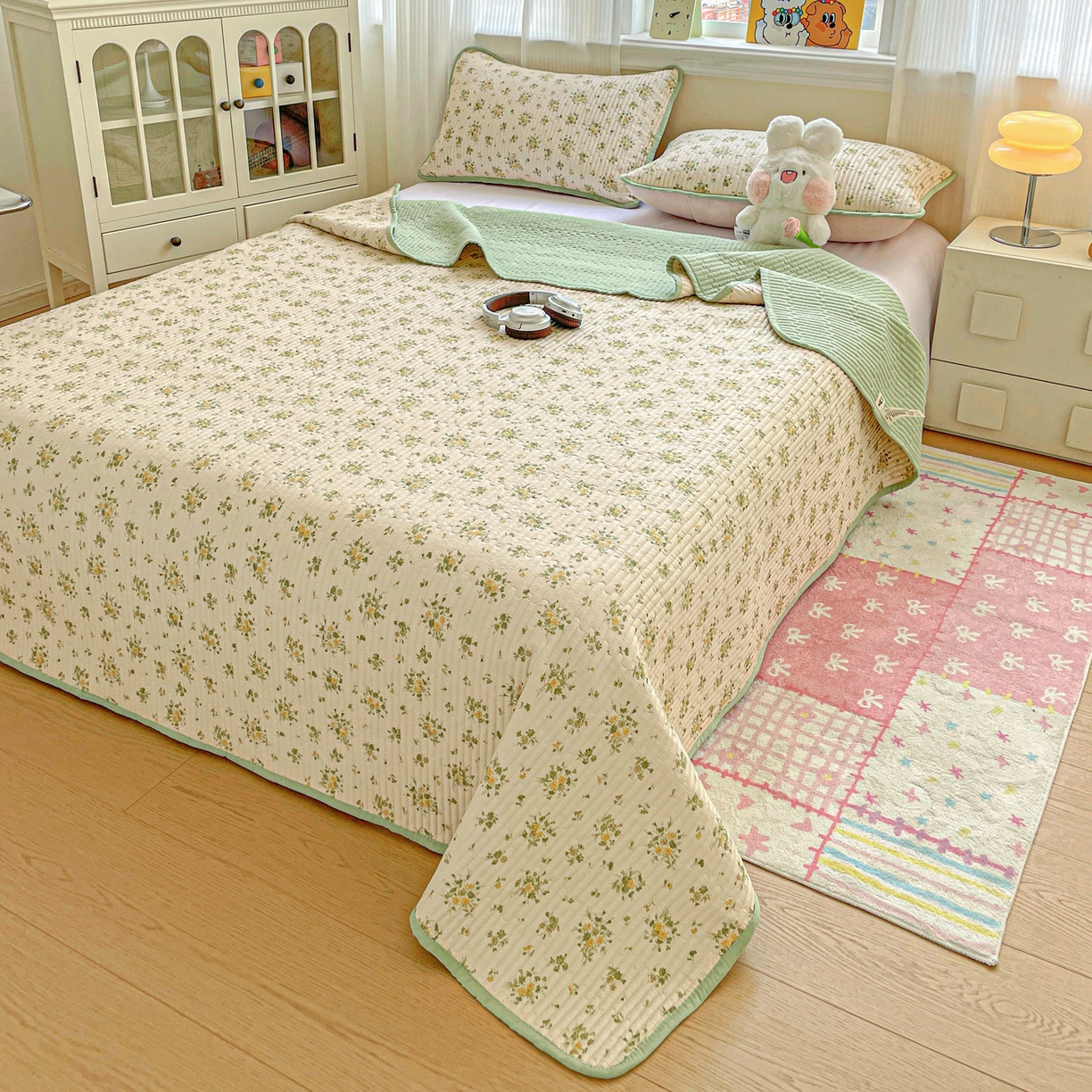 91家纺网 家纺一手货源 找家纺 恒尚居 2025新款莫代尔天丝夏季床盖印花夹棉床单三件套床褥垫-系列一 莫代尔-莫奈油画