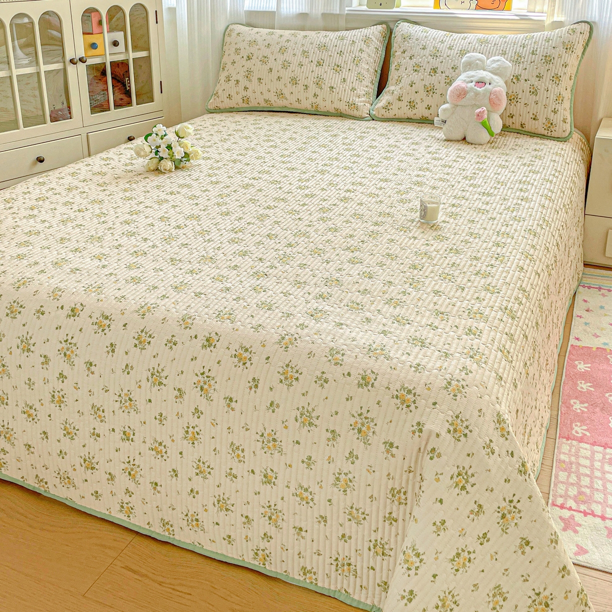 91家纺网 家纺一手货源 找家纺 恒尚居 2025新款莫代尔天丝夏季床盖印花夹棉床单三件套床褥垫-系列一 莫代尔-莫奈油画