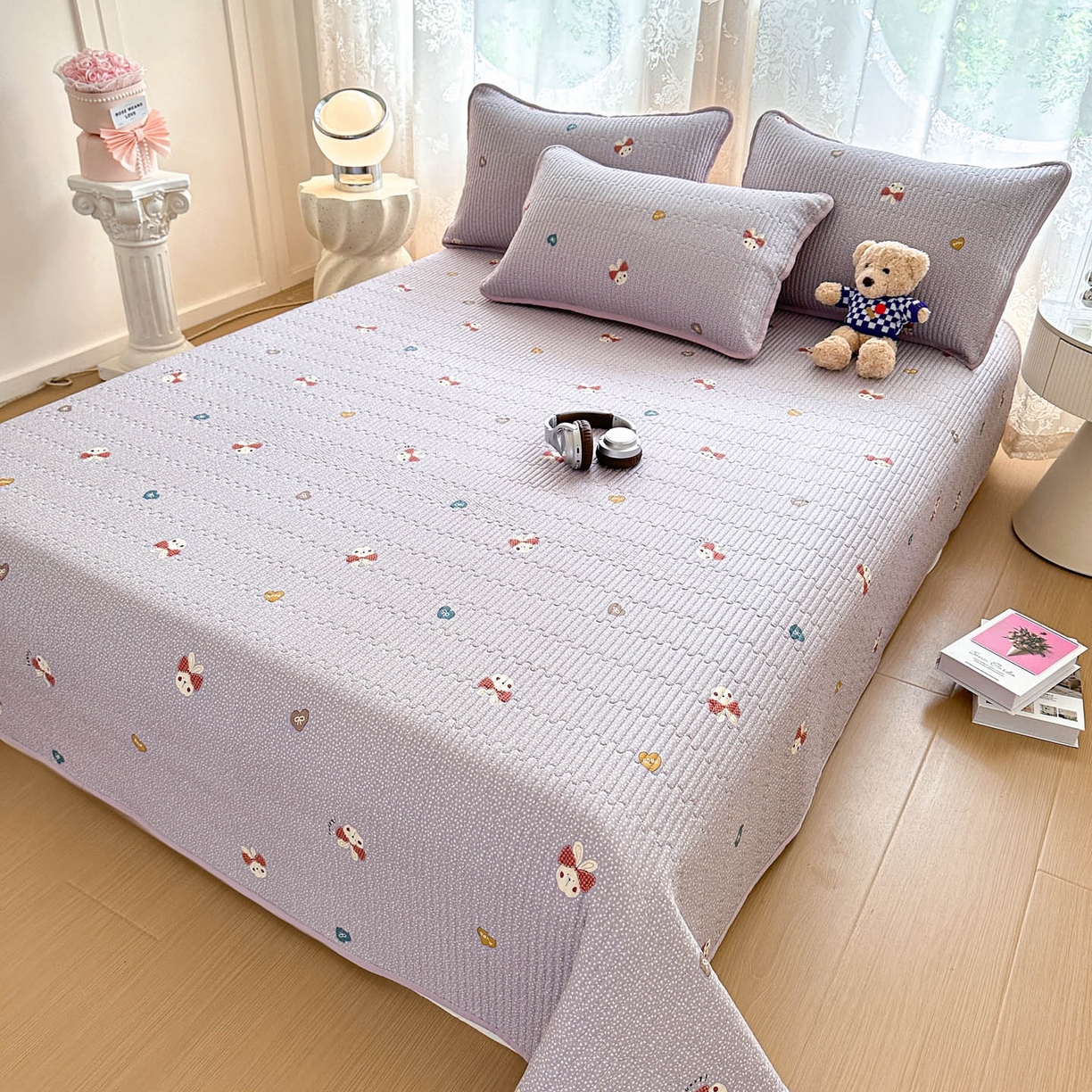 91家纺网 家纺一手货源 找家纺 （总）恒尚居 2025新款莫代尔天丝夏季床盖印花夹棉床单三件套床褥垫-系列二