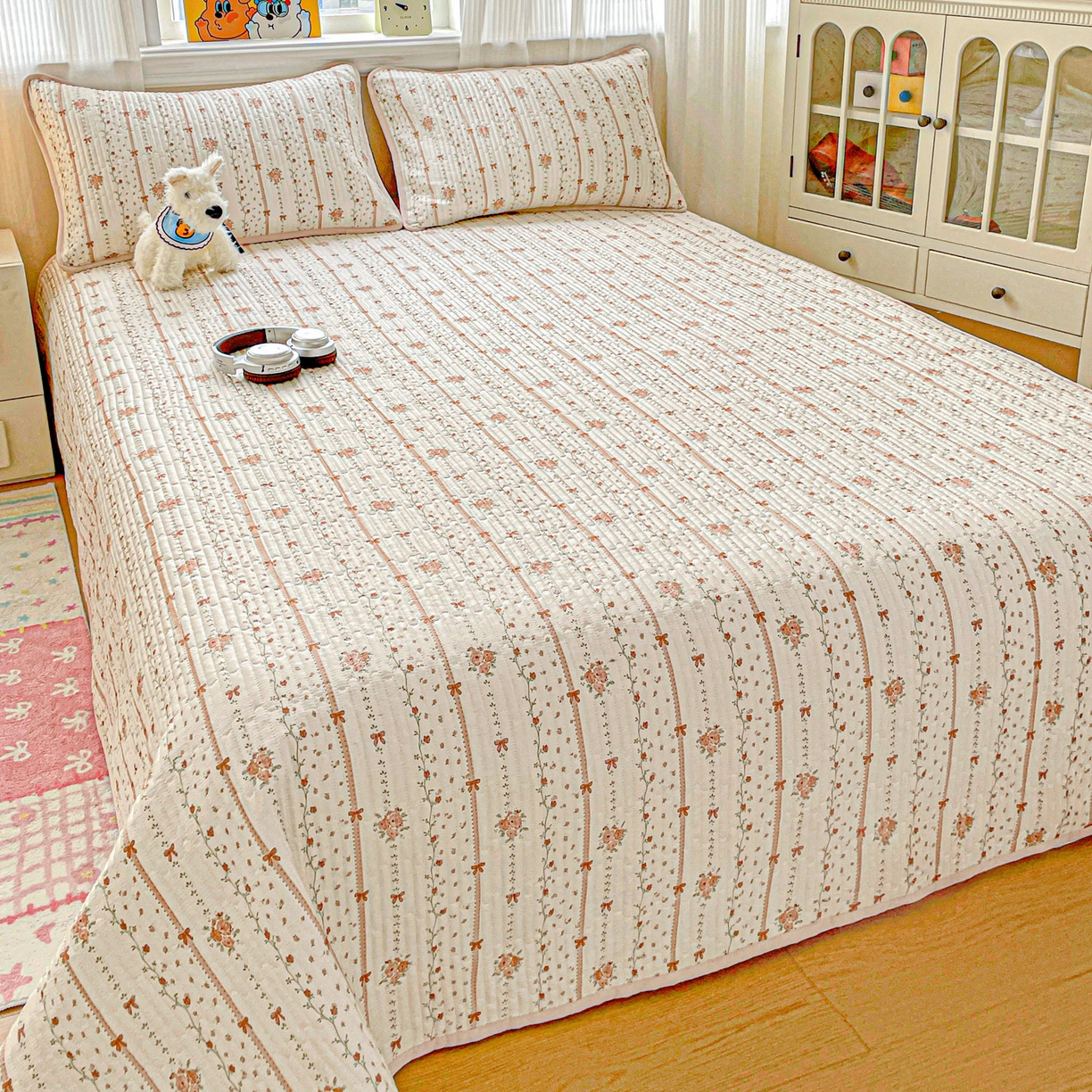 91家纺网 家纺一手货源 找家纺 恒尚居 2025新款莫代尔天丝夏季床盖印花夹棉床单三件套床褥垫-系列二 莫代尔-金色阳光