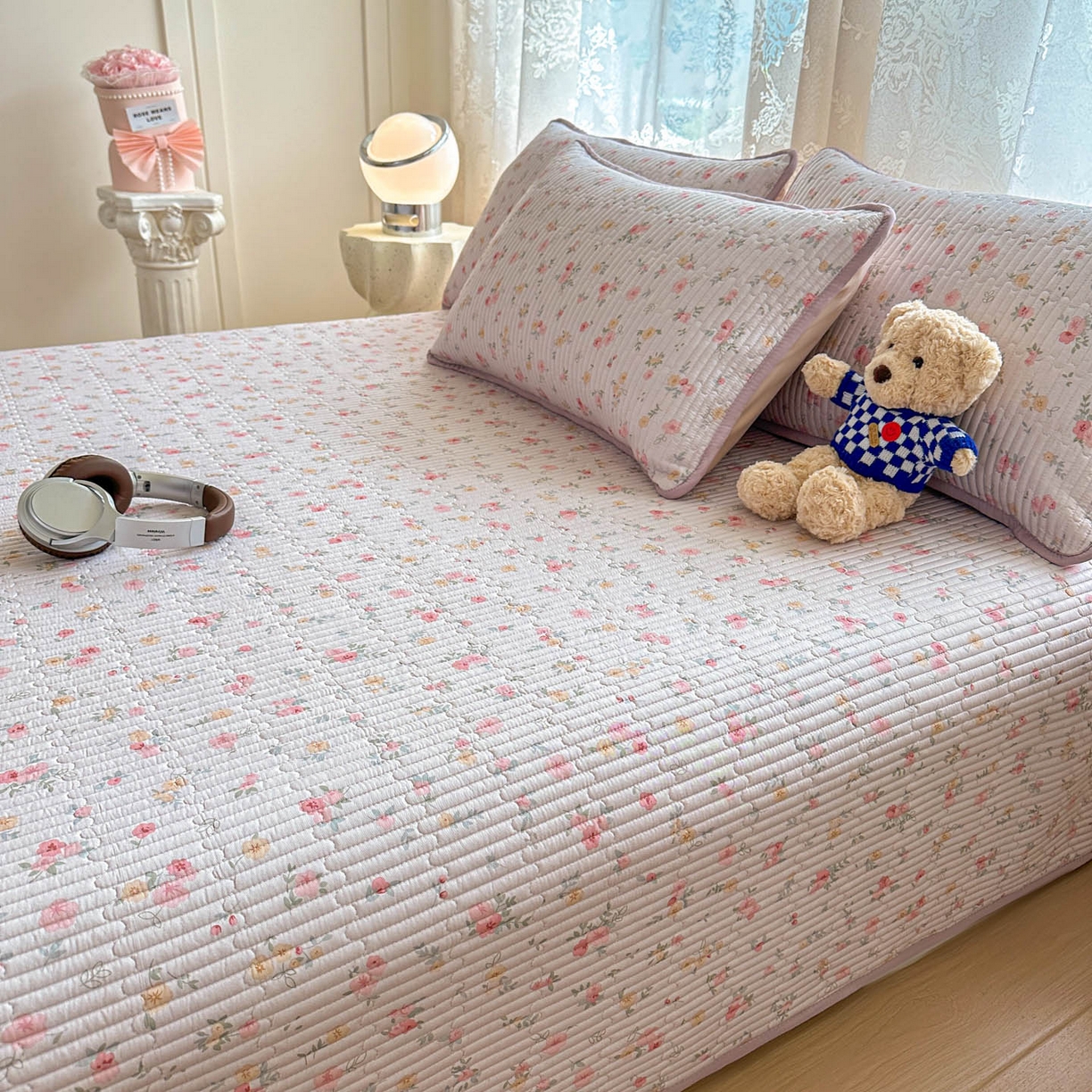 91家纺网 家纺一手货源 找家纺 恒尚居 2025新款莫代尔天丝夏季床盖印花夹棉床单三件套床褥垫-系列一 莫代尔-暖情