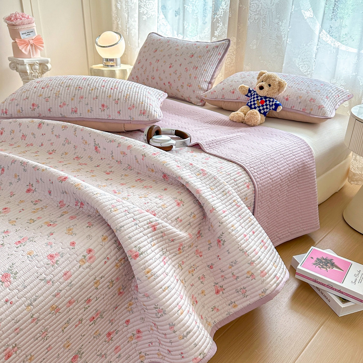 91家纺网 家纺一手货源 找家纺 恒尚居 2025新款莫代尔天丝夏季床盖印花夹棉床单三件套床褥垫-系列一 莫代尔-暖情