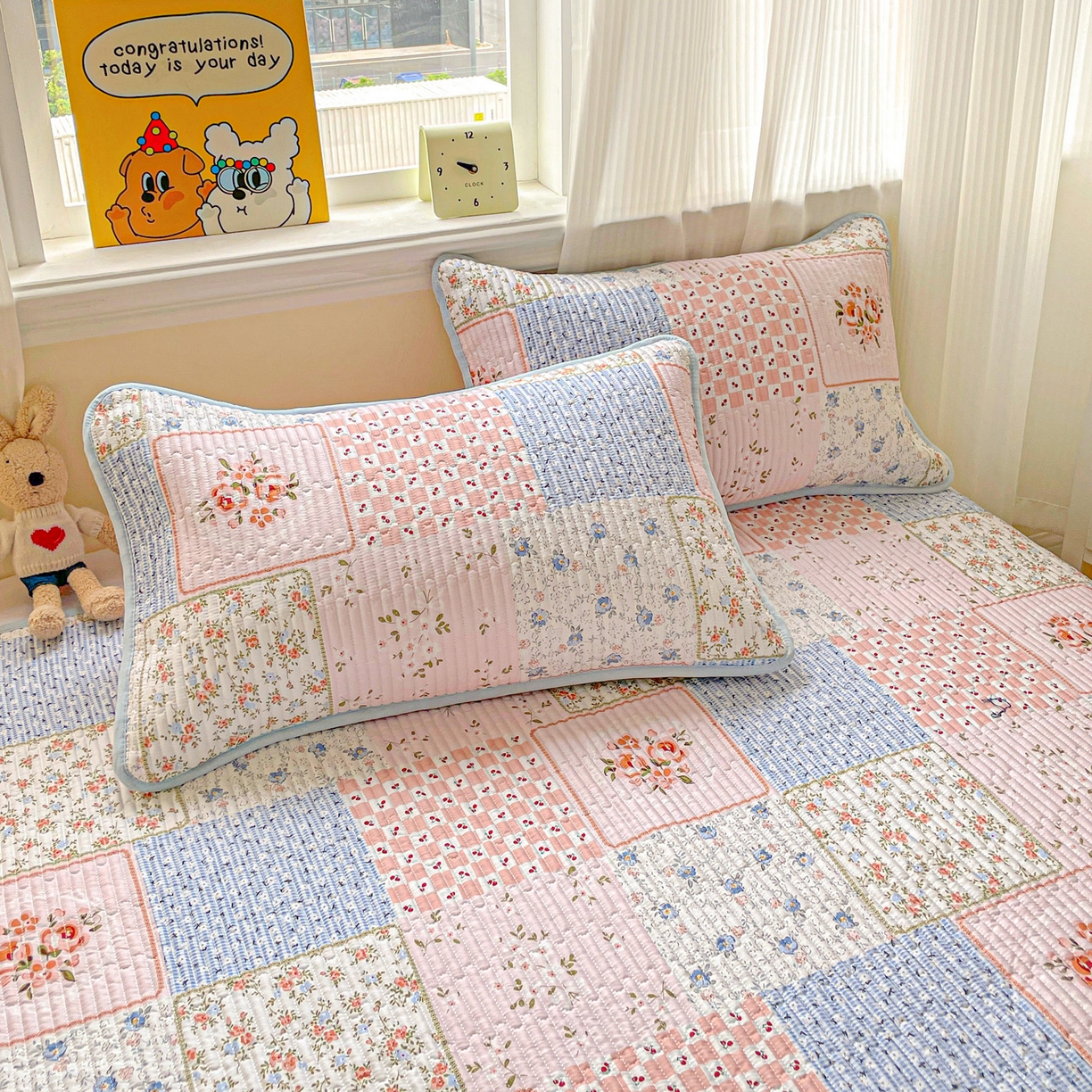 91家纺网 家纺一手货源 找家纺 恒尚居 2025新款莫代尔天丝夏季床盖印花夹棉床单三件套床褥垫-系列一 莫代尔-夏日时光