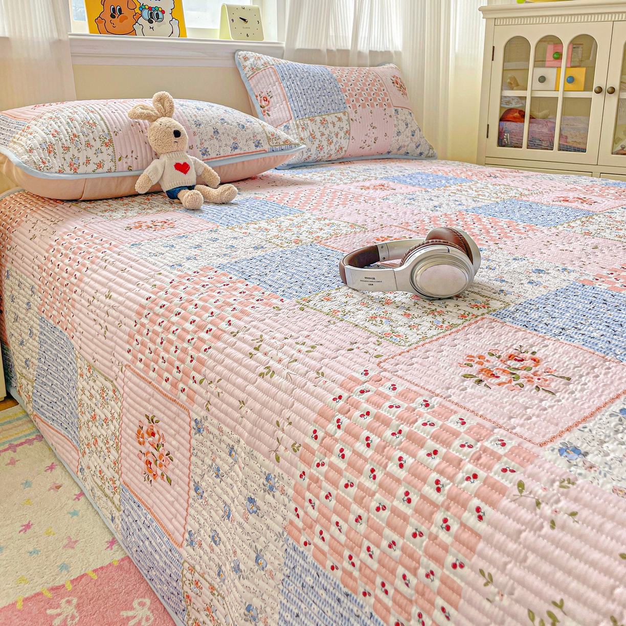 91家纺网 家纺一手货源 找家纺 恒尚居 2025新款莫代尔天丝夏季床盖印花夹棉床单三件套床褥垫-系列一 莫代尔-夏日时光