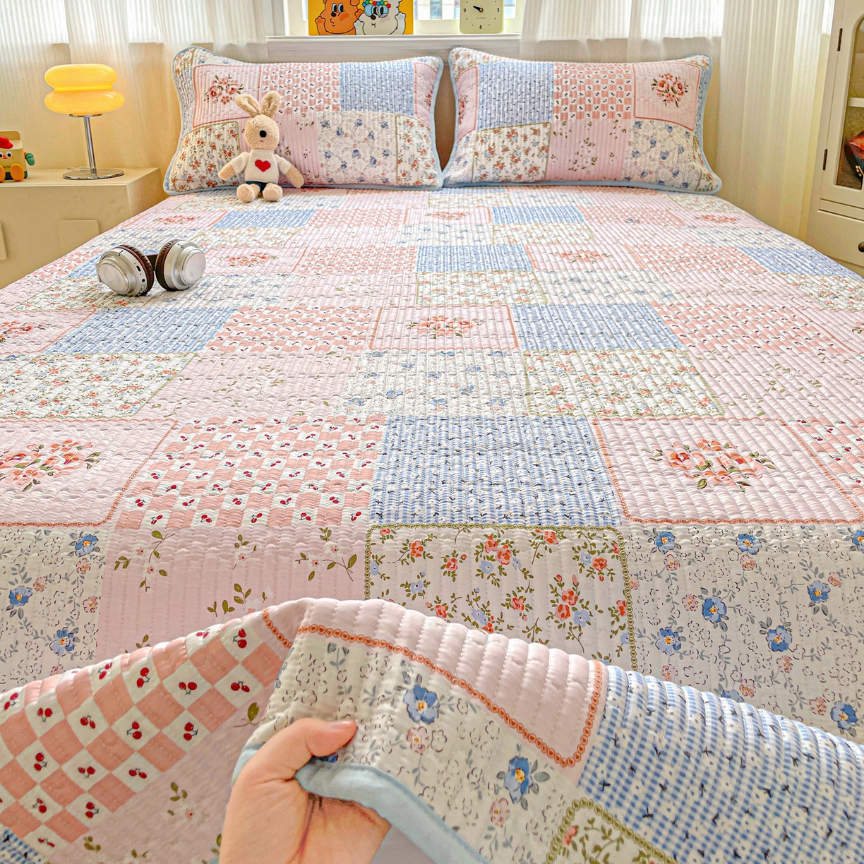 91家纺网 家纺一手货源 找家纺 恒尚居 2025新款莫代尔天丝夏季床盖印花夹棉床单三件套床褥垫-系列一 莫代尔-夏日时光