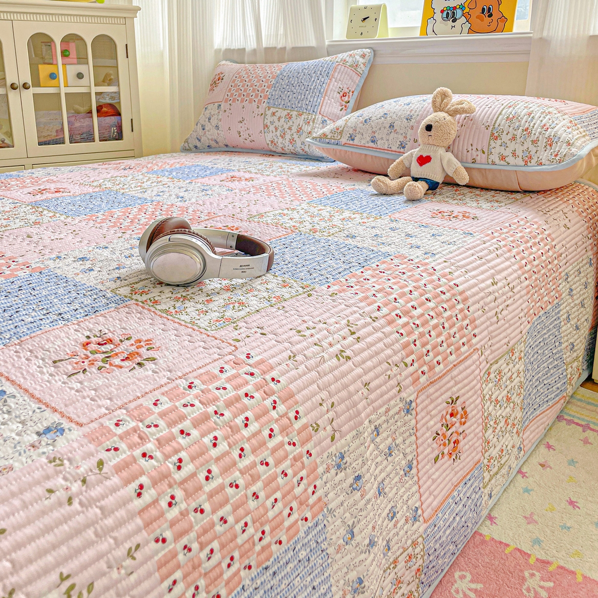 91家纺网 家纺一手货源 找家纺 恒尚居 2025新款莫代尔天丝夏季床盖印花夹棉床单三件套床褥垫-系列一 莫代尔-夏日时光