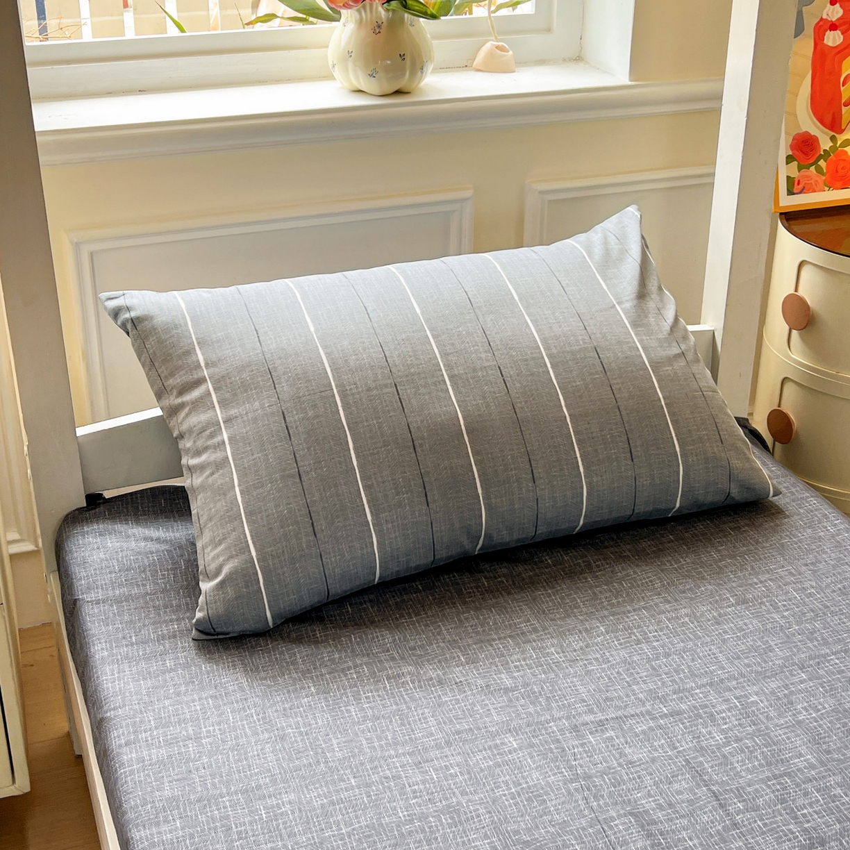 91家纺网 家纺一手货源 找家纺 西引力 2025新款全棉印花学生宿舍三件套四件套 布鲁斯