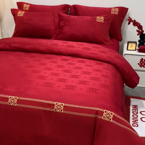 91家纺网 家纺一手货源 找家纺 卓缦家纺 2025新款提花刺绣婚庆四件套 永恒