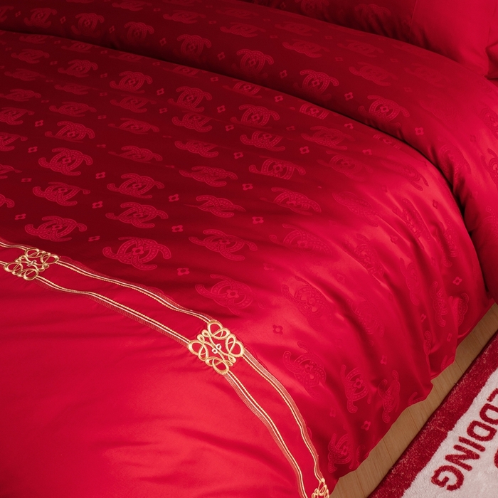 91家纺网 家纺一手货源 找家纺 卓缦家纺 2025新款提花刺绣婚庆四件套 永恒