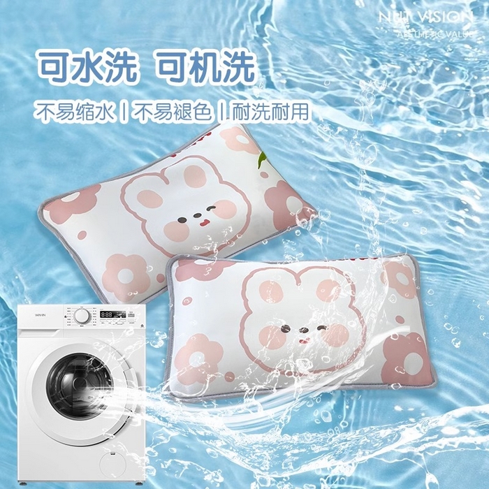 91家纺网 家纺一手货源 找家纺 丽美人家纺 2025新款儿童冰丝枕套 可爱兔