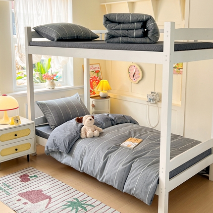 91家纺网 家纺一手货源 找家纺 （总）西引力 2025新款全棉印花学生宿舍三件套四件套