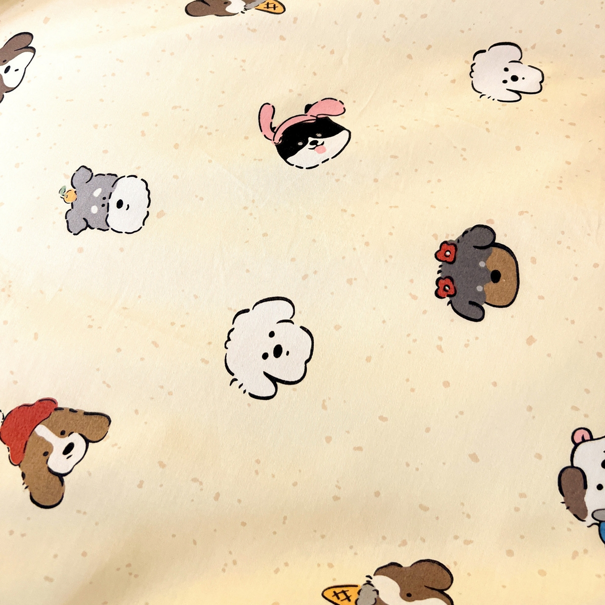 91家纺网 家纺一手货源 找家纺 西引力 2025新款全棉印花学生宿舍三件套四件套 富贵狗