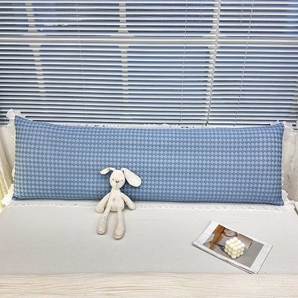 芯宜佳 2025年新款冰豆豆花边双人长枕套 小菱形-蓝