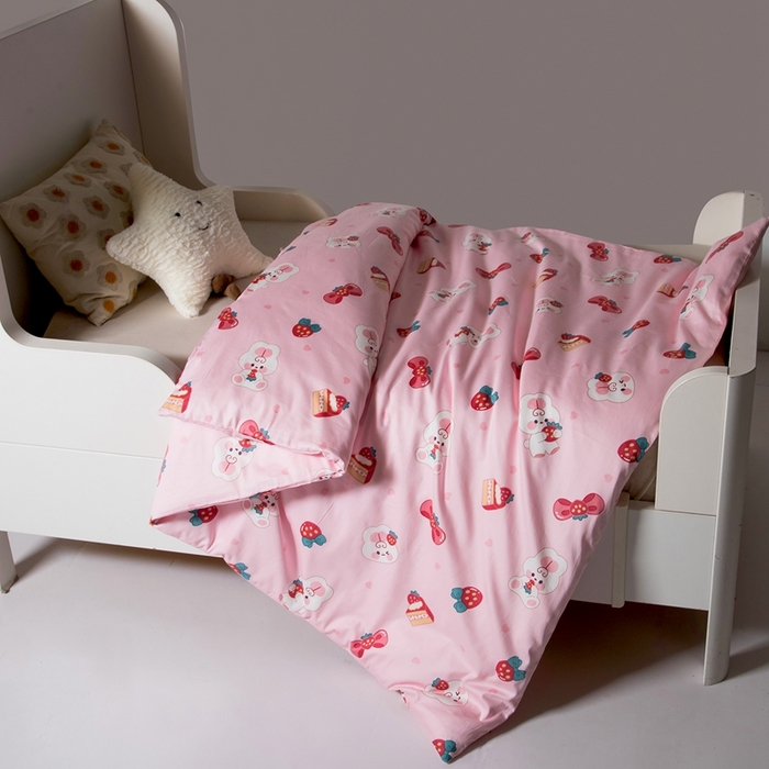 91家纺网 家纺一手货源 找家纺 鑫田家纺 婴幼儿蚕丝被100%桑蚕丝长丝全棉卡通幼儿园被芯夏被春秋被冬被  兔兔公主