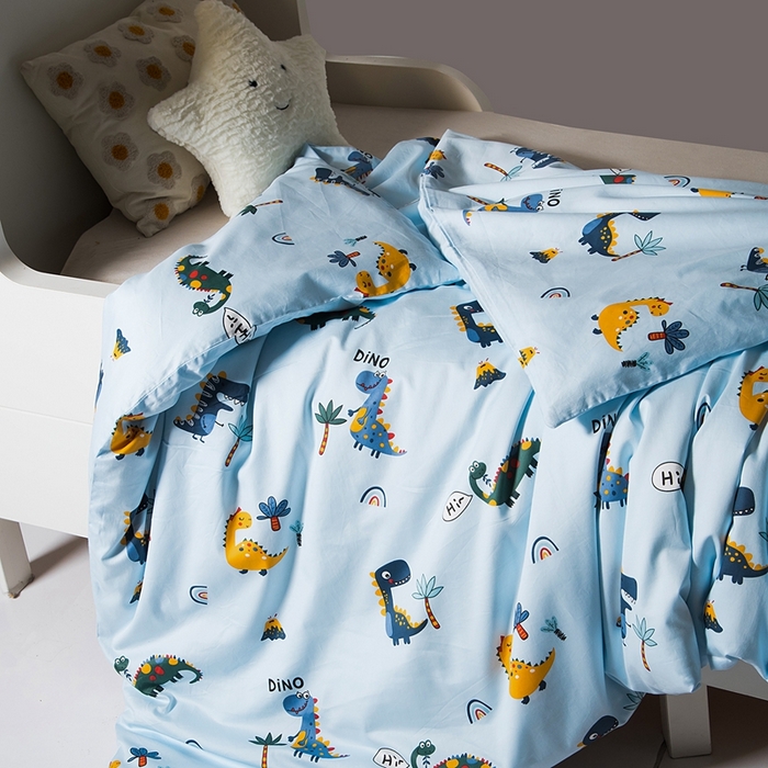 91家纺网 家纺一手货源 找家纺 鑫田家纺 婴幼儿蚕丝被100%桑蚕丝长丝全棉卡通幼儿园被芯夏被春秋被冬被  恐龙联盟