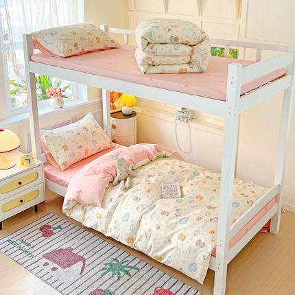 91家纺网 家纺一手货源 找家纺 （总）西引力 2025新款全棉印花学生宿舍三件套四件套