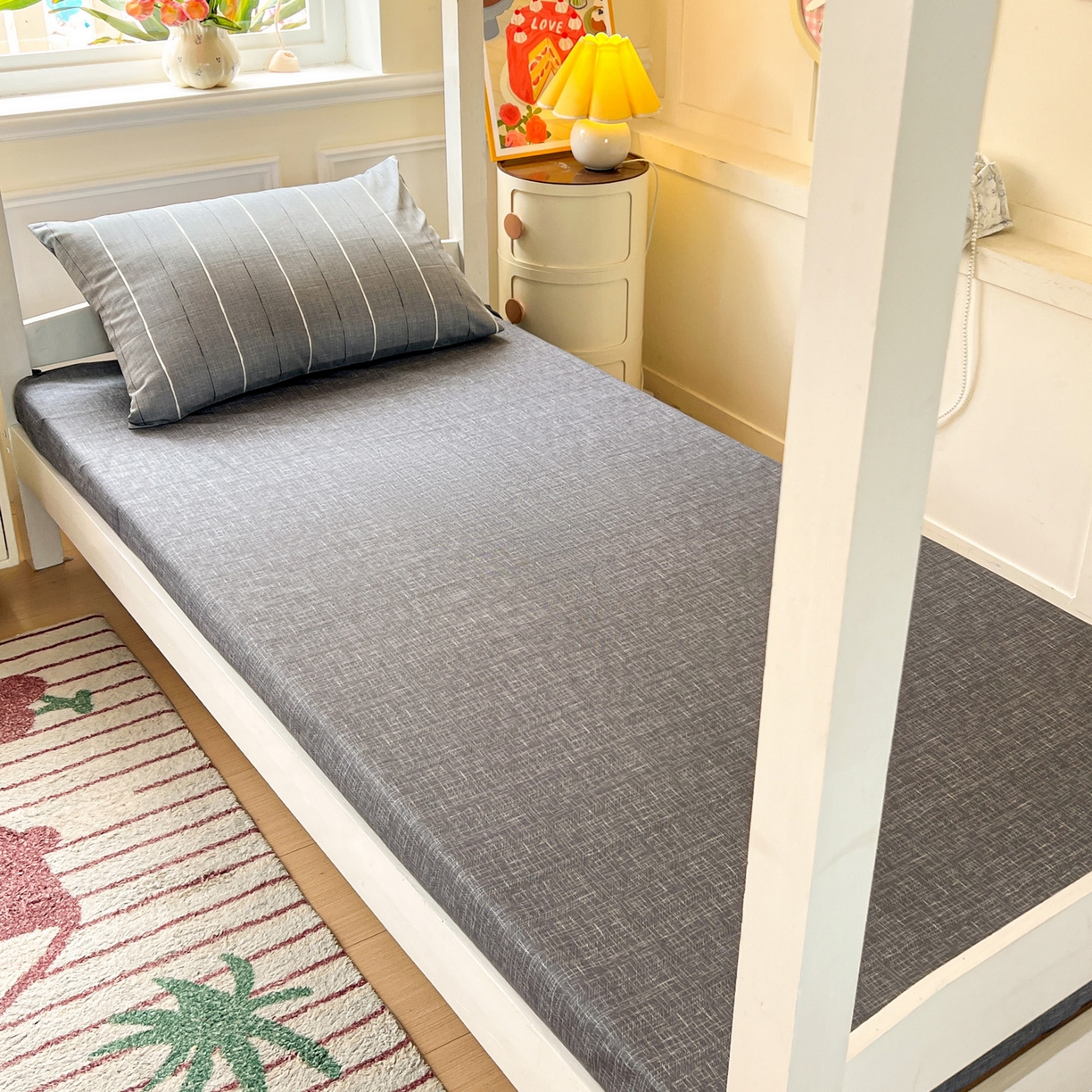 91家纺网 家纺一手货源 找家纺 西引力 2025新款全棉印花学生宿舍三件套四件套 布鲁斯