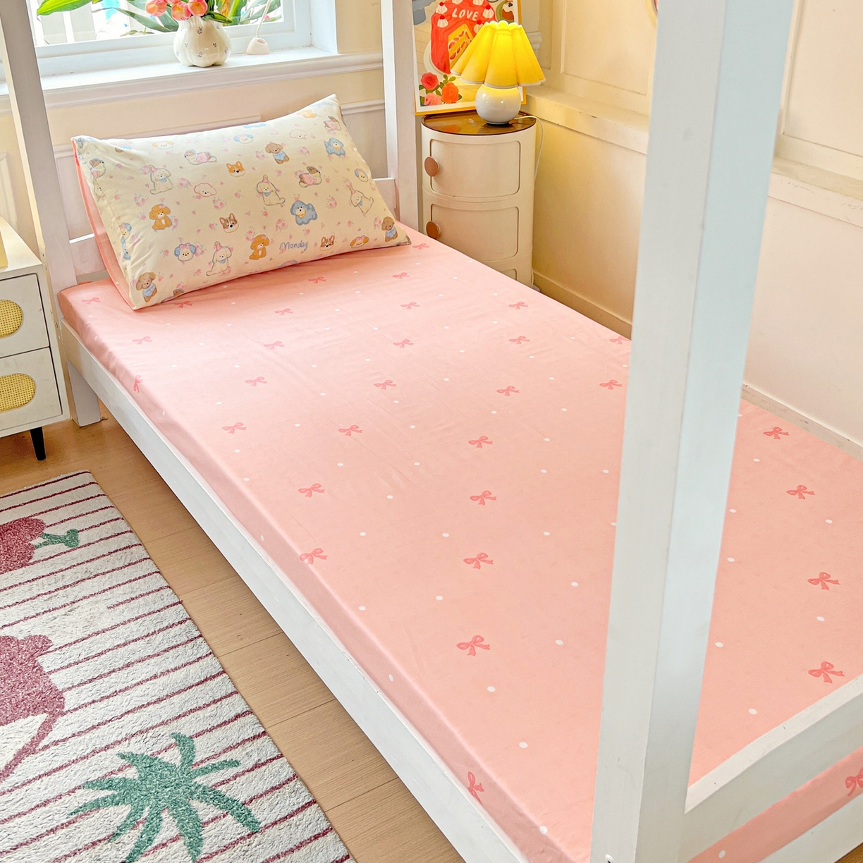 91家纺网 家纺一手货源 找家纺 （总）西引力 2025新款全棉印花学生宿舍三件套四件套