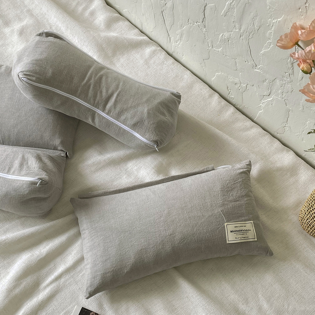 91家纺网 家纺一手货源 找家纺 （总）番茄+ 2025新款三角牵引组合枕棉麻荞麦枕