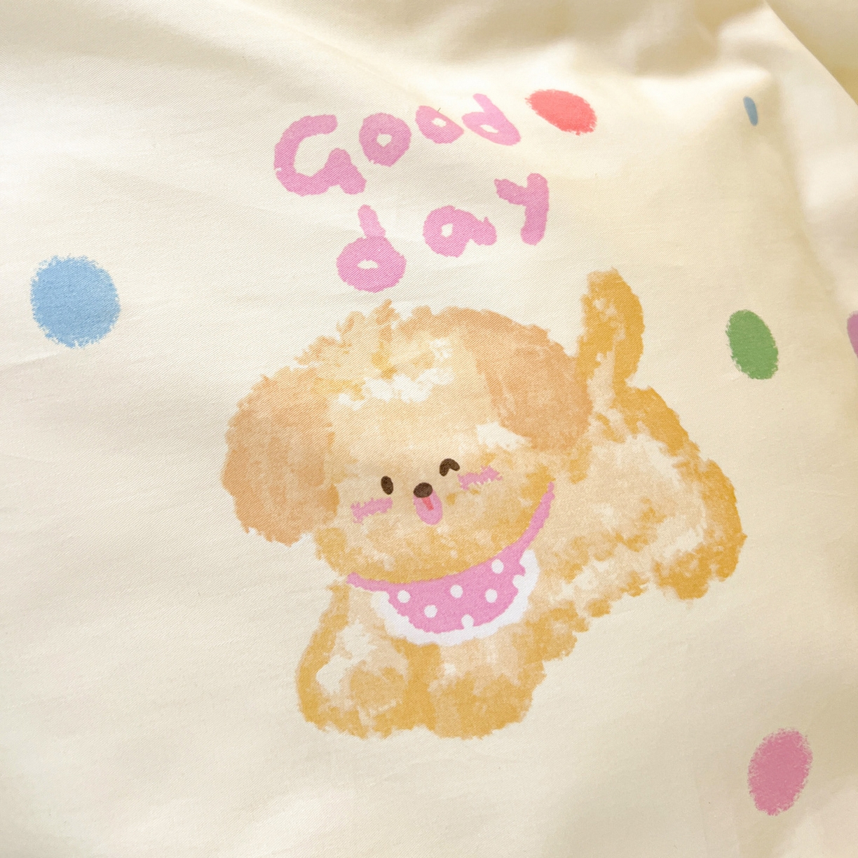 91家纺网 家纺一手货源 找家纺 西引力 2025新款全棉印花学生宿舍三件套四件套 假日小狗