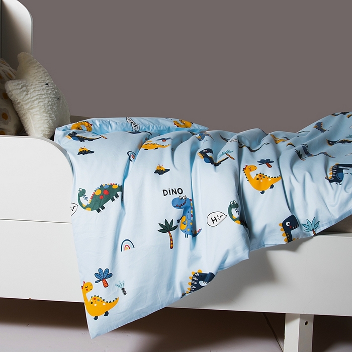 91家纺网 家纺一手货源 找家纺 鑫田家纺 婴幼儿蚕丝被100%桑蚕丝长丝全棉卡通幼儿园被芯夏被春秋被冬被  恐龙联盟