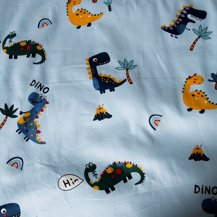 91家纺网 家纺一手货源 找家纺 鑫田家纺 婴幼儿蚕丝被100%桑蚕丝长丝全棉卡通幼儿园被芯夏被春秋被冬被  恐龙联盟