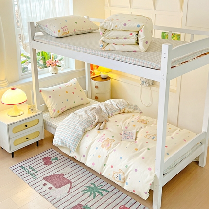 91家纺网 家纺一手货源 找家纺 （总）西引力 2025新款全棉印花学生宿舍三件套四件套