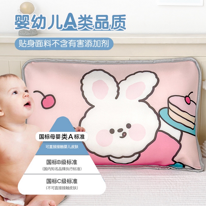 91家纺网 家纺一手货源 找家纺 丽美人家纺 2025新款儿童冰丝枕套 馋嘴兔