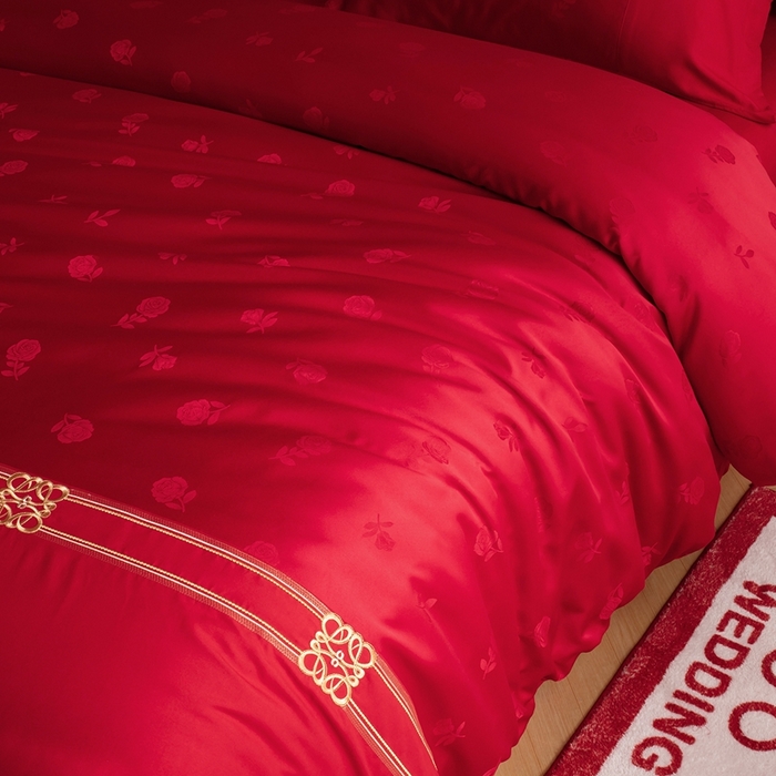 91家纺网 家纺一手货源 找家纺 （总）卓缦家纺 2025新款提花刺绣婚庆四件套（控价50+）