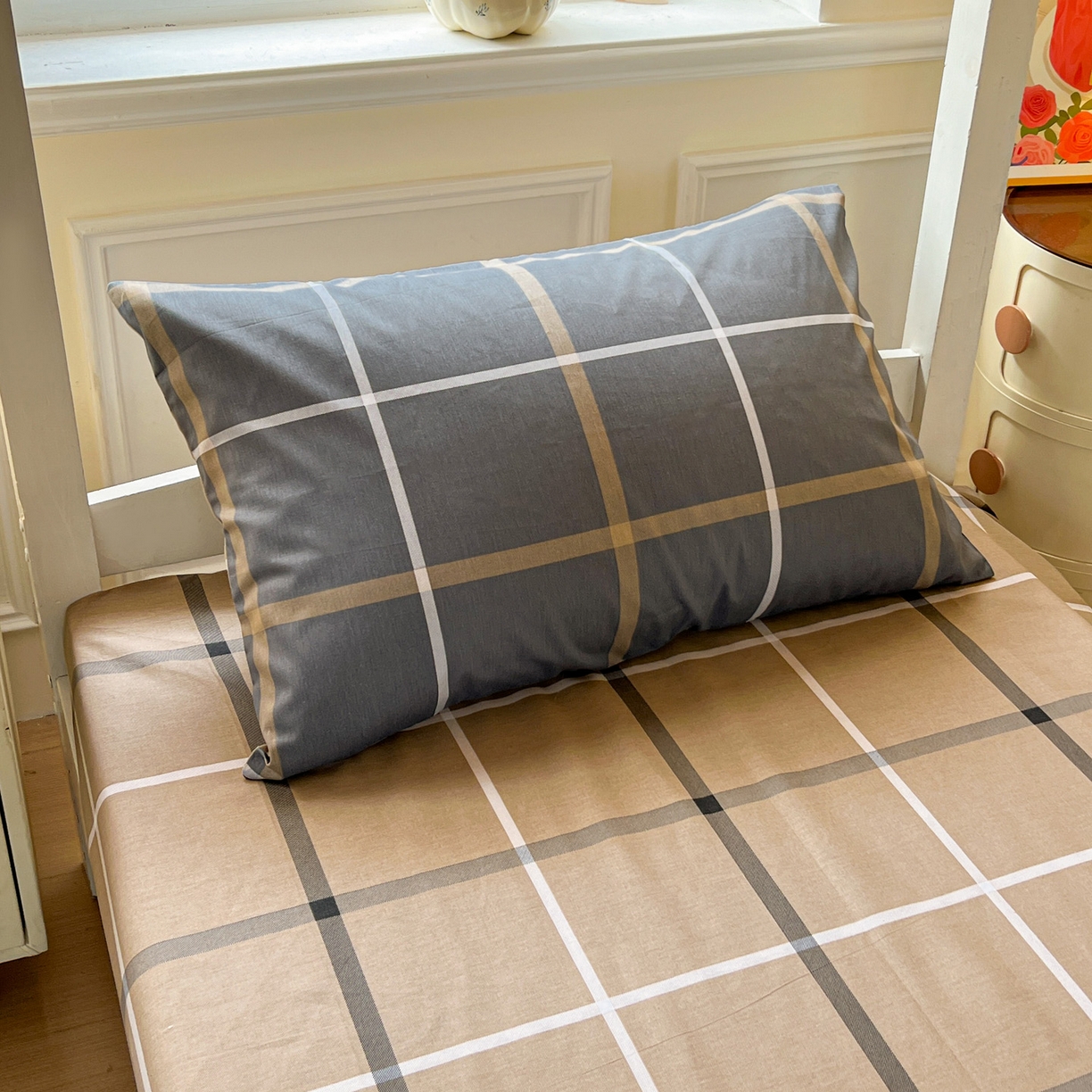 91家纺网 家纺一手货源 找家纺 西引力 2025新款全棉印花学生宿舍三件套四件套 格调人生