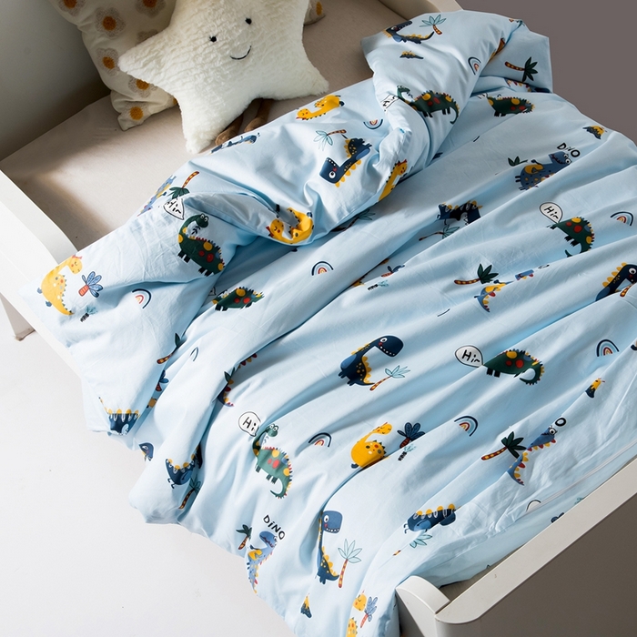 91家纺网 家纺一手货源 找家纺 鑫田家纺 婴幼儿蚕丝被100%桑蚕丝长丝全棉卡通幼儿园被芯夏被春秋被冬被  恐龙联盟