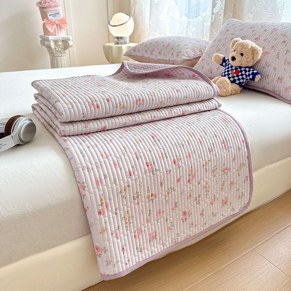 91家纺网 家纺一手货源 找家纺 （总）恒尚居 2025新款莫代尔天丝夏季床盖印花夹棉床单三件套床褥垫-系列一