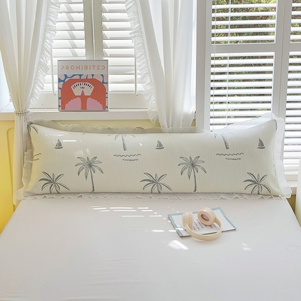 91家纺网 家纺一手货源 找家纺 芯宜佳 2025年新款冰豆豆花边双人长枕套 一帆风顺-兰