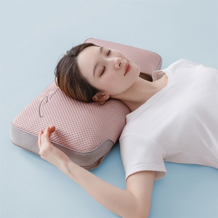 麦肯锡 2025新款冰豆豆纯荞麦枕35*55cm-模特图 粉色