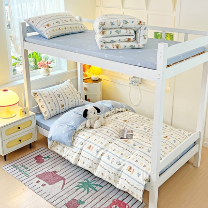 91家纺网 家纺一手货源 找家纺 （总）西引力 2025新款全棉印花学生宿舍三件套四件套