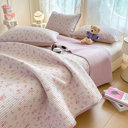 （总）恒尚居 2025新款莫代尔天丝夏季床盖印花夹棉床单三件套床褥垫-系列一