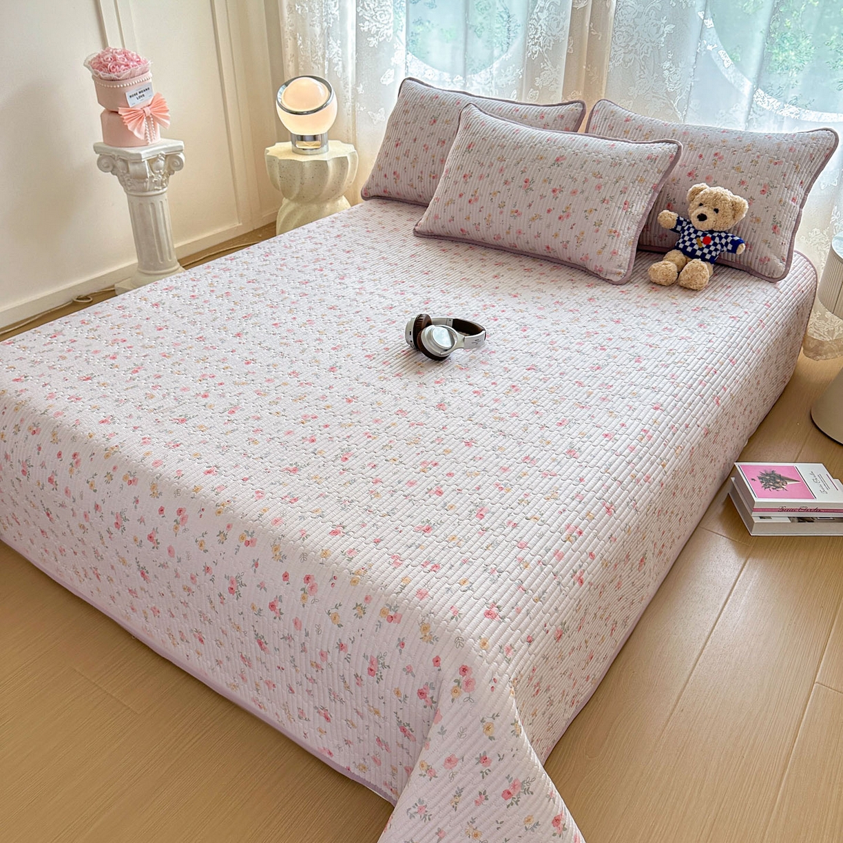 91家纺网 家纺一手货源 找家纺 （总）恒尚居 2025新款莫代尔天丝夏季床盖印花夹棉床单三件套床褥垫-系列一