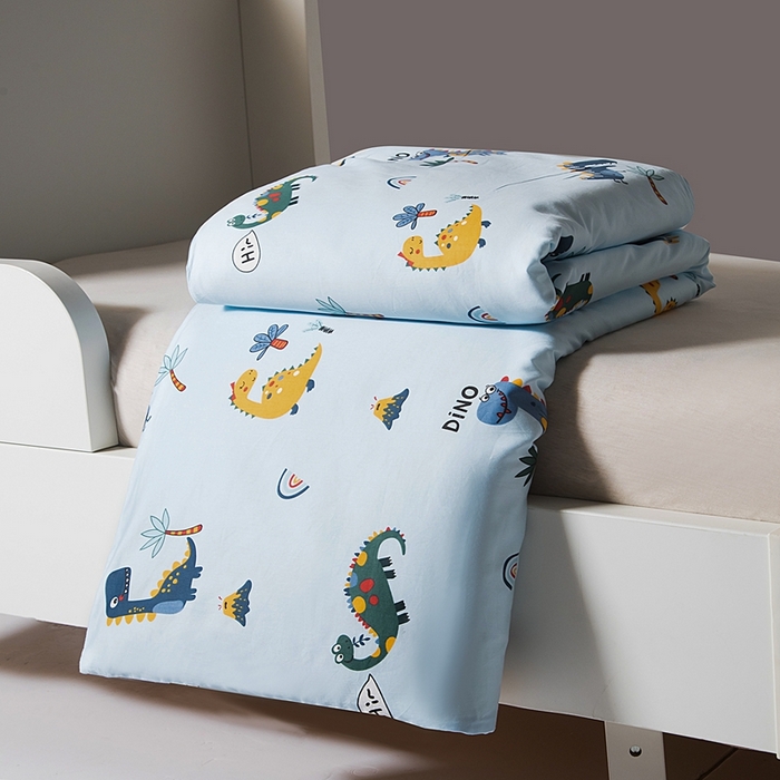 91家纺网 家纺一手货源 找家纺 鑫田家纺 婴幼儿蚕丝被100%桑蚕丝长丝全棉卡通幼儿园被芯夏被春秋被冬被  恐龙联盟