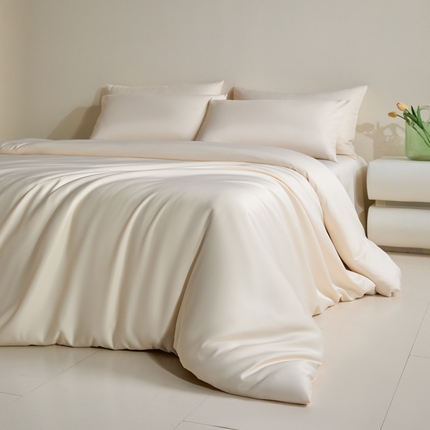 91家纺网 家纺一手货源 找家纺 （总）凯洛奇 2025夏季纯色冰丝四件套水洗真丝四件套