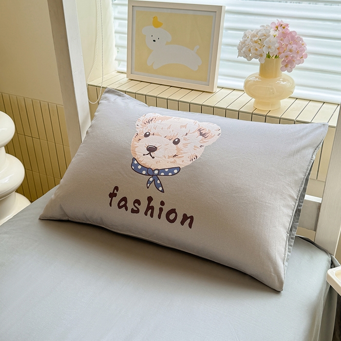 91家纺网 家纺一手货源 找家纺 （总）新方向 2025新款学生季上下铺全棉长绒棉纯棉数码印花卡通三件套四件套-小熊比尔