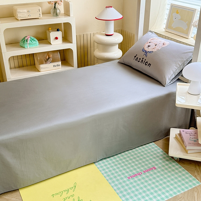 91家纺网 家纺一手货源 找家纺 （总）新方向 2025新款学生季上下铺全棉长绒棉纯棉数码印花卡通三件套四件套-小熊比尔