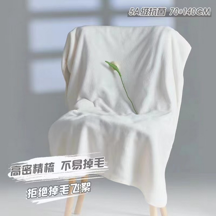 91家纺网 家纺一手货源 找家纺 喜歌2025新款吸水超强速干浴巾 白色70*140