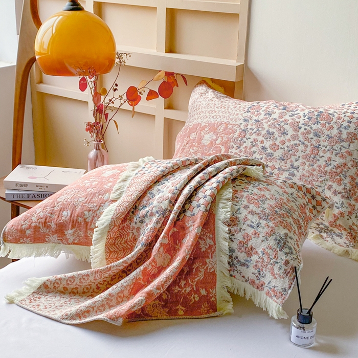 91家纺网 家纺一手货源 找家纺 美宜家 2025新款全棉流苏枕巾高档棉软隔脏防头油枕巾 如初 52*75cm/对